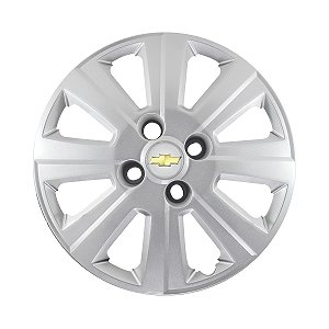 Calota Aro 15 Gm Agile 2010 2011 2012 2013 Prata + Emblema