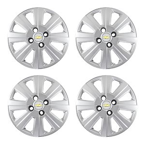 Jogo Calota Aro 15 Agile 2010 2011 2012 2013 Prata + Emblema