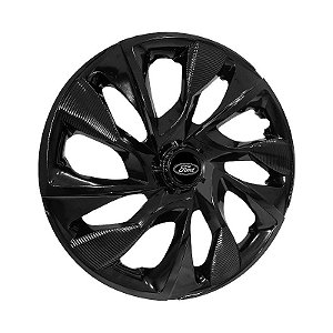Calota Esportiva aro 14 DS4 Preta Brilhante Emblema Ford Preto