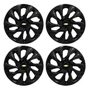 Jogo Calota Esportiva aro 14 DS4 Preta Brilhante Emblema GM Preto