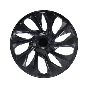 Jogo Calota Esportiva aro 13 DS4 Preta Brilhante Emblema Ford Prata