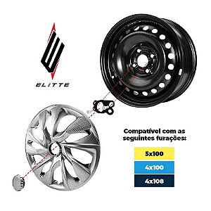 Jogo Calota Esportiva aro 15 DS4 Sport Cup Emblema Volkswagen