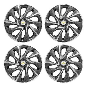 Jogo Calota Esportiva aro 14 DS4 Sport Cup Emblema GM Prata