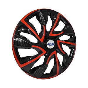 Calota Esportiva aro 14 DS4 Red Cup Emblema Ford Prata