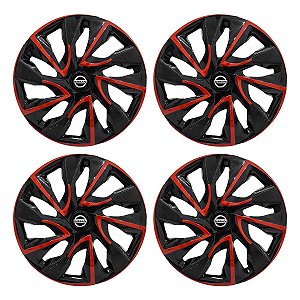 Jogo Calota Esportiva aro 14 DS4 Red Cup Emblema Nissan