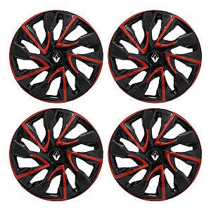 Jogo Calota Esportiva aro 14 DS4 Red Cup Emblema Renault