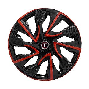 Calota Esportiva aro 15 DS4 Red Cup Emblema Fiat Vermelho