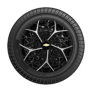 Calota Esportiva aro 14 Moove Black Silver Emblema GM Preto