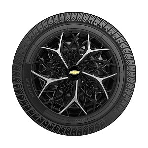 Calota Esportiva aro 14 Moove Black Silver Emblema GM Preto