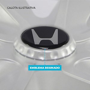 Calota Esportiva aro 14 Moove Black Silver Emblema Honda