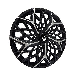 Calota Esportiva aro 14 Moove Black Silver Emblema Renault