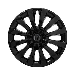 Calota Esportiva aro 13 Passat CC Preta Brilhante emblema Fiat Preto