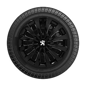 Calota Esportiva aro 13 Passat CC Preta Brilhante emblema Peugeot