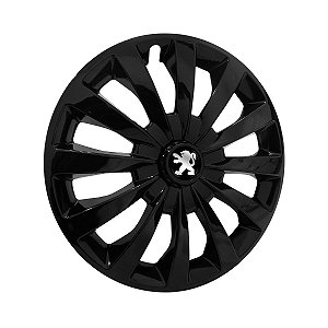 Calota Esportiva aro 13 Passat CC Preta Brilhante emblema Peugeot