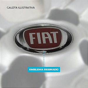 Jogo Calota Esportiva aro 13 Passat CC Sport Silver emblema Fiat Vermelho