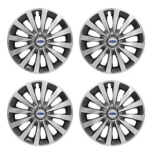 Jogo Calota Esportiva aro 13 Passat CC Sport Silver Emblema Ford Prata