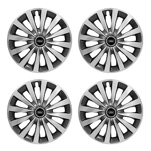 Jogo Calota Esportiva aro 13 Passat CC Sport Silver Emblema Ford Preto