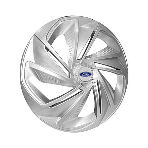 Jogo Calota Esportiva Aro 14 Nitro Prata emblema Ford Prata