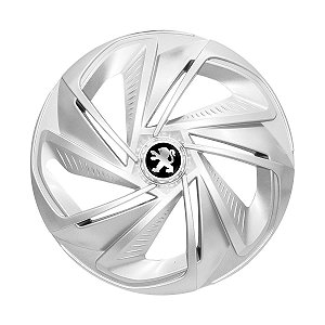 Calota Esportiva Aro 14 Nitro Prata emblema Peugeot