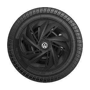 Calota Esportiva Aro 14 Nitro Preta Fosca emblema Volkswagen