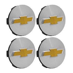 Jogo Calotinha 56mm Centro de Roda Scorro Emblema GM Escovad