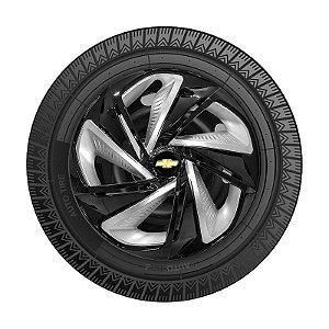 Calota Esportiva Aro 14 Nitro Black Silver emblema GM Preto