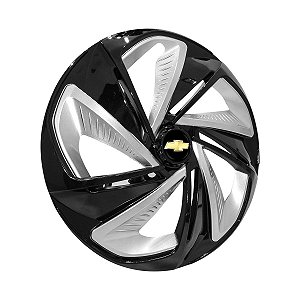 Calota Esportiva Aro 14 Nitro Black Silver emblema GM Preto
