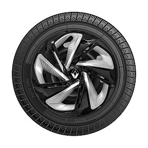 Jogo Calota Esportiva Aro 13 Nitro Black Silver emblema Renault