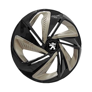 Calota Esportiva Aro 14 Nitro Black Gold emblema Peugeot