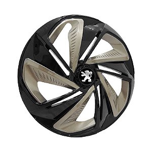 Jogo Calota Esportiva Aro 14 Nitro Black Gold emblema Peugeot