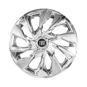 Calota Esportiva Aro 14 DS4 Cromada emblema Fiat Preto