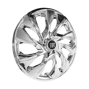 Calota Esportiva Aro 14 DS4 Cromada emblema Fiat Preto