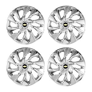 Jogo Calota Esportiva Aro 14 DS4 Cromado emblema GM Preto