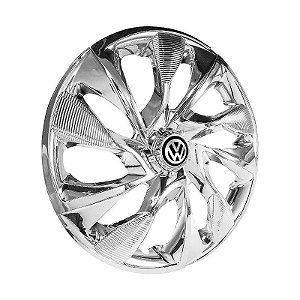 Jogo Calota Esportiva Aro 15 DS4 Cromado emblema Volkswagen