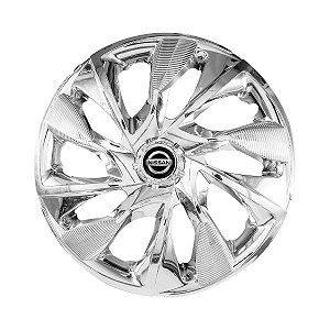 Jogo Calota Esportiva Aro 15 DS4 Cromado emblema Nissan