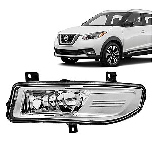 Farol Auxiliar milha Nissan Kicks 2017 a 2021 Lente de Vidro