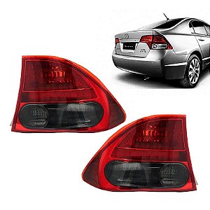 Par Lanterna Canto traseira Honda Civic 2007 a 2011 Fumê