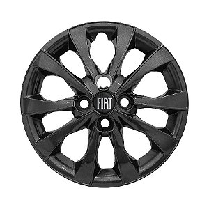 Jogo Calota Aro 14 Fiat Mobi modelo 2021 2022 Grafite Brilhante