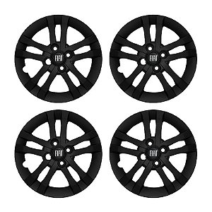 Jogo Calota aro 14 Fiat Argo modelo 2021/2022 preta fosca