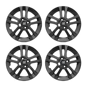 Jogo Calota aro 14 Fiat Argo modelo 2021/2022 Grafite Brilhante