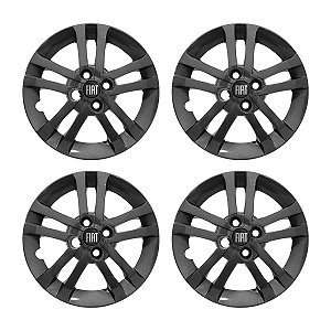 Jogo Calota aro 14 Fiat Argo modelo 2021/2022 Grafite Brilhante