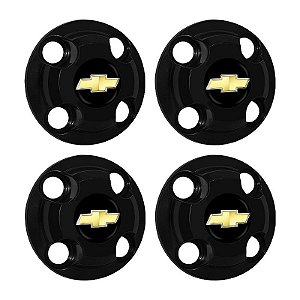 Jogo Calota Central New Cap emblema resinado GM Preto