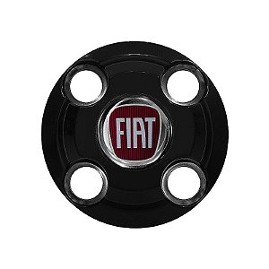 Jogo Calota Central New Cap emblema resinado Fiat Vermelho