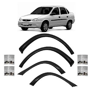 Kit completo Moldura Vão de Roda GM Corsa Sedan Waggon 1996/2010