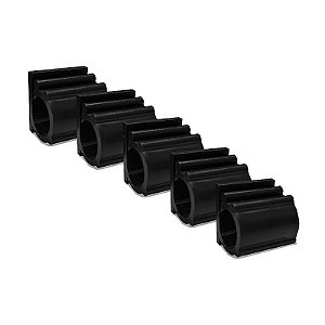 Kit 5 Passa Fio Organizador de cabos 11mm Preto