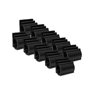 Kit 10 Passa Fio Organizador de cabos 11mm Preto