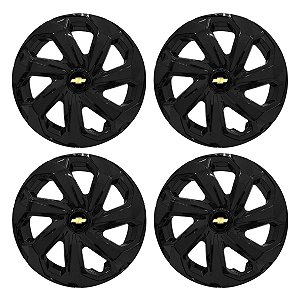 Jogo Calota Esportiva Aro 14 Spider Black emblema GM Preto