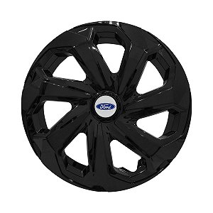 Jogo Calota Esportiva Aro 14 Spider Black emblema Ford Prata