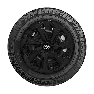 Calota Esportiva Aro 14 Spider Black emblema Toyota