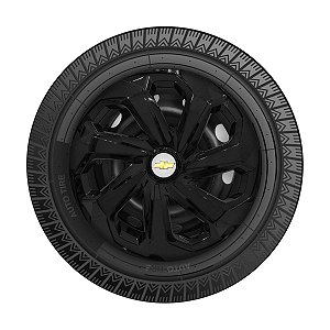 Calota Esportiva Aro 14 Spider Black emblema GM Prata